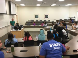 Students from the GVSU summer program participate in a classroom program