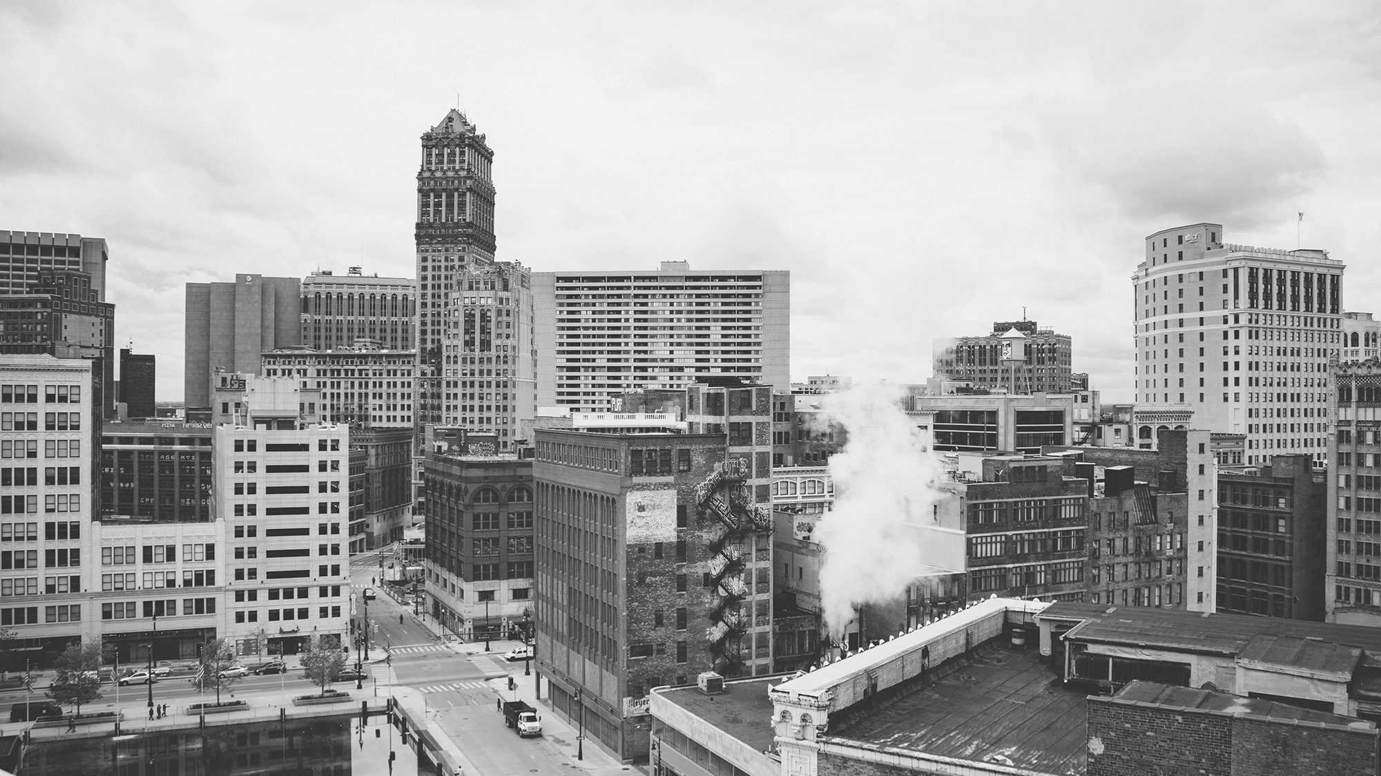 A photo of downtown Detroit, MI