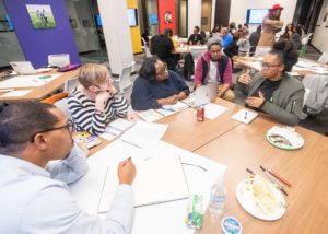 Teams participating in the MBK Detroit Innovation Challenge participated in a special design thinking workshop aimed at exploring their ideas and developing a plan.