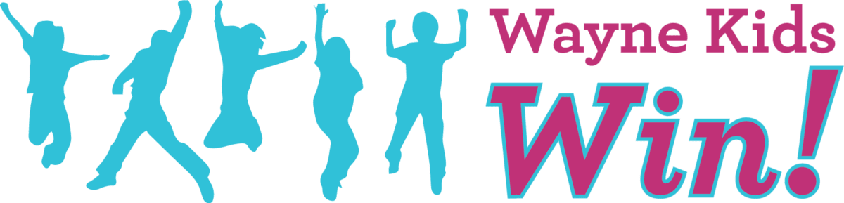 Wayne Kids Win logo with kids jumping